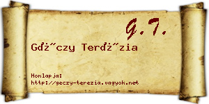 Géczy Terézia névjegykártya